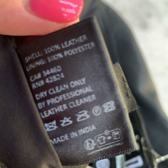 VEDA Pants Black Real Leather High Waisted US 10- 12 - Picture 4 of 10